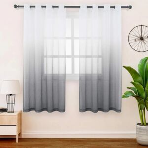 FLOWEROOM Gradient Voile Curtain Panel for Bedroom/Living Room, 55
