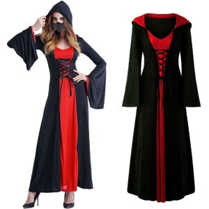 XCVBNM Halloween Vintage Witch Dress,Renaissance Costume Women Vintage Faire Costumes Party Christmas Vampire Women Capes - Brand New