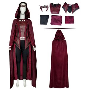 AENEY Wanda Maximoff Costume, Blackening Scarlet Witch Halloween Costume Suit With Wanda Cloak Headpiece Horror Halloween Party Costume Props, L - Brand New