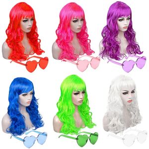 ADDF Colorued Wigs 6 Pieces Colorful Costume Cosplay Wigs Short Bob Hair Wigs Daily Party Hairpiece for Women Girls - Bachelorette Party Supplies, Decorations, Favors - Brand New