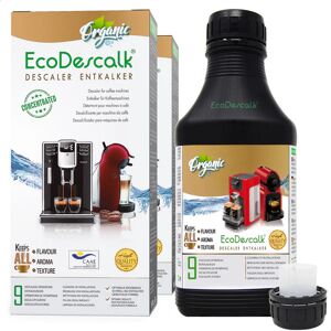 EcoDescalk Organic Concentrated Descaler (4x9 Decalcifications). 100% Natural Descaler. Cleaner for Coffee Machines. Descaling Solution for All Brands. - Brand New