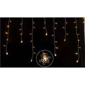 0'LITSTR 12M Hanging 400 LED Icicle Lights with Clear Snow Christmas Party Wedding Waterproof Low Voltage Outdoor Indoor (Warm White) - Brand New