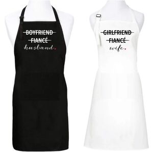 Prazoli Products Prazoli His and Hers Aprons - Boyfriend Fiance Husband & Girlfriend Fiance Wife Aprons For Couples Engagement/Bridal Shower Wedding Registry Items for Mr Mrs - Brand New