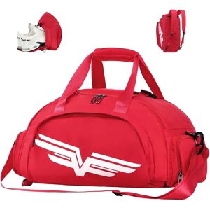 FIORETTO 30L Sports Gym Bag with Wet Pocket & Shoe Compartment, Sports Holdall Backpack for Men Women Red - Brand New