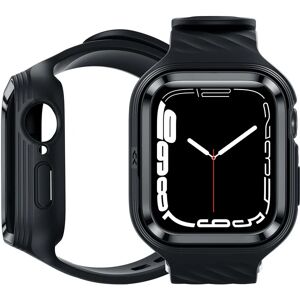 CASEKOO Compatible with Apple Watch Straps with Case 45mm/44mm, [Breathable Skin-friendly TESIV Material] [Powerful Bump Protection] Soft Shockproof Sport Bumper with Band for Series 7/6/5/4/SE, Black - Brand New
