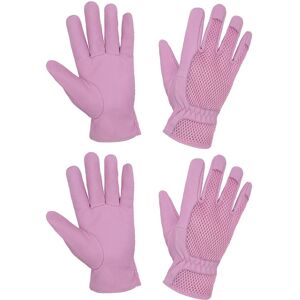 FACELANDY Gardening Gloves for Women, 2 Pairs Ladies Gardening Gloves Thorn Proof-Pigskin Leather Scratch Resistance 3D Mesh Comfort Fit Breathable Rose Pruning Gloves (S, PINK) - Brand New