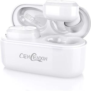 CENCENXIN Bluetooth wireless Headphones W9 true wireless Stero in-ear Earphones with Mic for home/office, portable IPX7 waterproof bluetooth Earbuds Headsets with USB-C Charging case (White) - Brand New