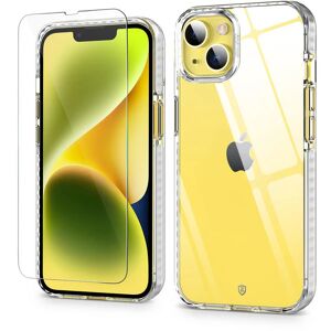 SHIELDON Shockproof Case for iPhone 14 5G,[Anti-Scratch][Non-Yellowing][Tempered Glass Screen Protector] Full Protection Shell Case Compatible with iPhone 13 6.1