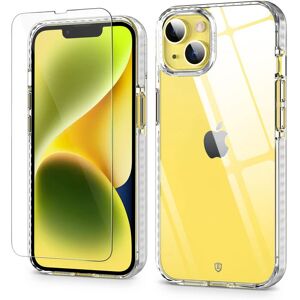 SHIELDON Case for iPhone 14 5G,[Anti-Scratch][Non-Yellowing][Shock Absorbing][Tempered Glass Screen Protector][PC+TPU] Shockproof Phone Cover Compatible with iPhone 13/ iPhone 14 6.1