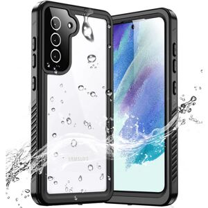 Temdan Designed for Samsung Galaxy S21 FE Case,IP68 Waterproof Case with Built-in Screen Protector,Full Body Heavy Duty Shockproof Dustproof Snowproof Clear Case for Samsung S21 FE 5G 6.4 Inch（Black） - Brand New