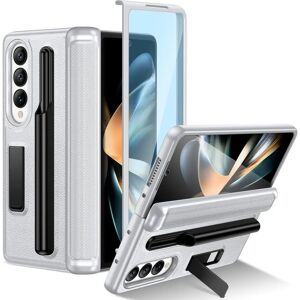 HWeggo for Samsung Galaxy Z Fold 4 Case with S Pen Holder and Kickstand,Samsung Z Fold 4 Case with Front Screen Protector,Hard PC Shockproof Anti-Scratch Hinge Coverage Protective Cover(Sliver) - Brand New