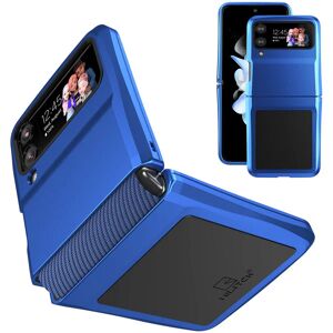 Foluu for Galaxy Z Flip 4 Case, Metal Phone Case with Hinge Protection, Aluminum Shockproof Frame Case Soft Rubber Silicone Military Heavy Duty Hard Case for Samsung Galaxy Z Flip 4 5G 2022 (Blue) - Brand New