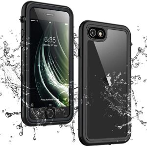 Temdan for iPhone SE 2020 Case,iPhone SE 2022 Case/iPhone 8/7 Case Waterproof,with Built-in Screen Protector,Full Body Heavy Duty IP68 Underwater Shockproof Case for iPhone SE 4.7 Inch-Black/Clear - Brand New