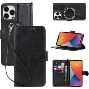 SailorTech Wallet Case for iPhone 12/12 Pro Flip Cases Folio Cover with RFID Blocking Card Slots Magnetic Buckle Kickstand Function Wrist Strap Phone Case with MagSafe Shockproof Anti-scratch Black - Brand New