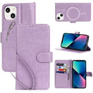 SailorTech Wallet Case for iPhone 13 Flip Cases Folio Cover with RFID Blocking Card Slots Magnetic Buckle Kickstand Function Wrist Strap Phone Case with MagSafe Shockproof Anti-scratch Purple - Brand New