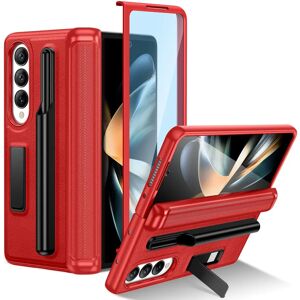 HWeggo for Samsung Galaxy Z Fold 4 Case with S Pen Holder and Kickstand,Samsung Z Fold 4 Case with Front Screen Protector,Hard PC Shockproof Anti-Scratch Hinge Coverage Protective Cover(Red) - Brand New