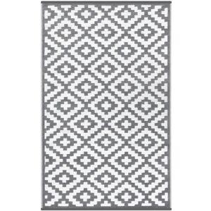 Green Decore Lightweight Outdoor Reversible Plastic Rug (70 x 180 cm, Grey/White) - Brand New