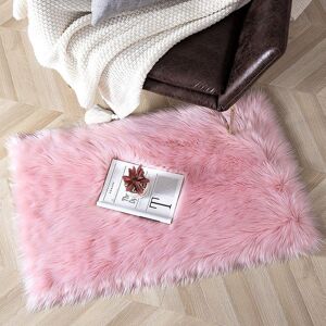 Topspitgo Super Soft Fluffy Faux Sheepskin Fur Area Rug, Living Room Bedroom Kids Rooms Decor Shaggy Carpet Childrens Bedside Rugs Rugs (Light Pink, 27.5x 55.1 inch) - Brand New