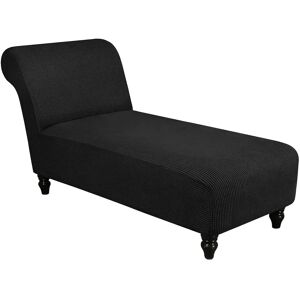 Topchances Jacquard Chaise Lounge Cover, Stretch Armless Chaise Longue Slipcover Luxury Chaise Chair Covers Pet Furniture Cover Recliner Sofa Slipcovers for Living Room Bedroom Lounge (Black) - Brand New