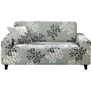 Hotniu 1-Piece Stretch Sofa Couch Covers Pattern Fitted Armchair Loveseat Slipcover Universal Elastic Fabric Settee Sectional Furniture Protector (3 Seater, Grey Leaves) - Brand New