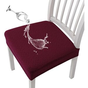 KELUINA Stretch Lattice Jacquard Waterproof Chair Seat Covers for Dining Room 1/2/4/6 PCS Chairs Covers Dining Chair Covers Kitchen Chair Covers (Wine Red,4 Pcs) - Brand New