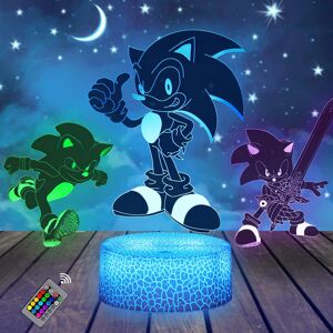 HUGOODCO Anime Toys 3D Night Light, 5 Patterns Anime Led Illusion Lamp with 16 Colors Changing, Decor Lamp Birthday Christmas Gifts for Children - Brand New