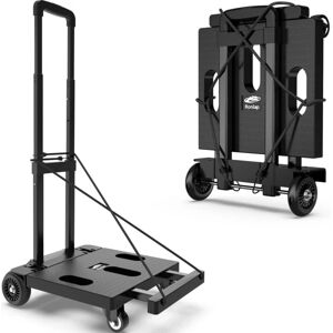 Ronlap Trolley On Wheels Heavy Duty, 120 KG Folding Sack Truck Hand Truck, Multi Purpose 4 Wheels Foldable Trolley with 2 Ropes for Home, Office, Garden, Moving and Travel, Black - Brand New