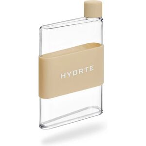 Hydrte - The Slim, Sleek & Convenient Water Bottle - Leakproof Flat Water Bottle - BPA Free Plastic - Ultra Slim Design For Handbags & Backpacks (650ml, Neutral Tan) - Brand New