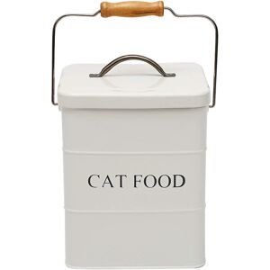 Morezi Cat Food Treat Storage Container with lid scoop included - Perfect Farmhouse Cat Food Bin for Kitchen Countertop, Shelf, Decoration Home - Cat Food - White - Brand New