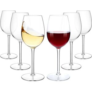 COOKY.D Tritan-Plastic Wine Glasses Unbreakable Long Stem Red White Drinkware Sets Unique Gift for Wedding Bpa Free Dishwasher Safe Large 530 ML/18.6 OZ, Set of 6 - Brand New