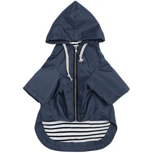 Morezi Dog Raincoat Waterproof Puppy Rain Jacket with Hood for Small Medium Dogs, Poncho with Reflective Strap, Storage Pocket and Harness Hole - Navy - XS - Brand New