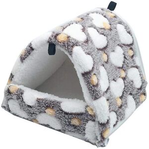 LeerKing Guinea Pig Bed Hideout Rat Cozy Hanging Bed Small Animal Coral Velvet House Cage Accessories for Hamster Ferret Gerbil Chinchilla Hedgehog,Brown, L - Brand New