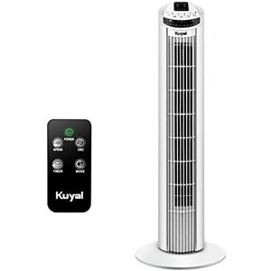 Kuyal Cooling Tower Fan 29-inch with Remote For Home and Office, 7.5 Hour Timer, 3 Speed Oscillating Fan, White - Brand New