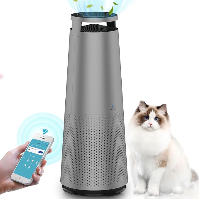 Bodysocks Air Purifier for Large Room 2046 Sq Ft, Smart WiFi Voice Control, Ionizer Air Purifier with Air Quality Sensor, H13