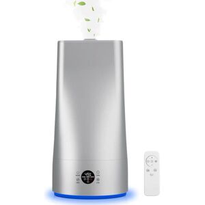 Mr.wintek Cool Humidifiers for Large Home 3L, Ultrasonic Humidifier with Auto Mode, Dual Nozzles with Remote Control, Atmosphere lamp, 1-12H Timer, Office Room Plants, Up to 32H(Sliver) - Brand New