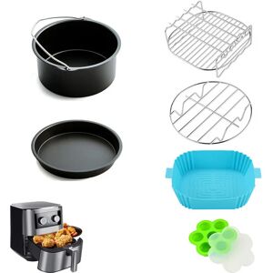 ANBOO 6 Pack 5.5L-7L Air Fryer Accessories for Cosori, 8 Inch Accessories Compatible with Uten, Daewoo, Ninja ON400UK, Philips, Instant Pot, Tefal, Aigostar Air Fryers - Brand New