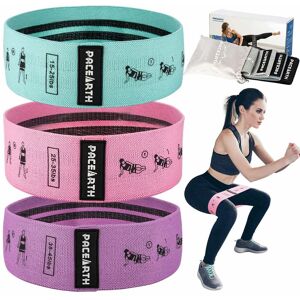 PACEARTH Exercise Workout Bands, Resistance Bands for Women, 3 Levels Booty Bands for Legs and Butt, Fabric Booty Bands with Training Guide to Exercise at Home or Gym - Brand New