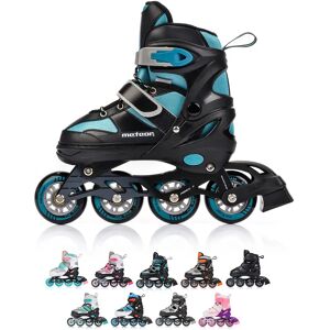 meteor Inline Skates Children's Kids Inliners Roller Skates Roller Blades ABEC 7 Carbon Children's Inline Skates Adjustable Shoe Size INVERT (S, Turquoise) - Brand New