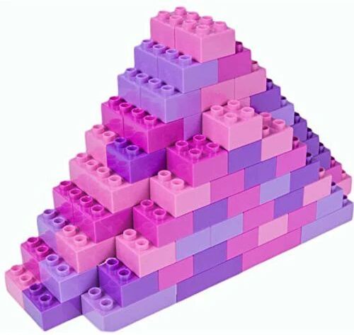 Strictly Briks Toy Large Building Blocks For Kids and Toddlers, Big Bricks Set For Ages 3 and Up, 100% Compatible with All Major Brands, Pink, Magenta, Lavender and Purple, 108 Pieces - Brand New