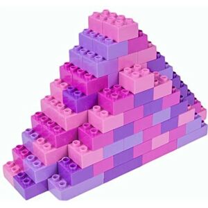 Strictly Briks Toy Large Building Blocks For Kids and Toddlers, Big Bricks Set For Ages 3 and Up, 100% Compatible with All Major Brands, Pink, Magenta, Lavender and Purple, 108 Pieces - Brand New