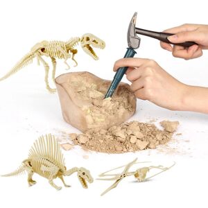 Science Can Dinosaur Fossil Digging Kit with 3 Dinos, Dino Skeleton Fossil Discovery Excavation Kit Dinosaur Toys STEM Educational Toys for 6 7 8 Year Old Boys and Girls Gifts - Brand New