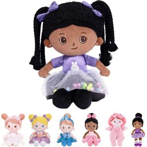 Starpony OUOZZZ 15'' Soft Rag Doll for Girls - First Baby Doll Black Rag Deep Skin Tone Dreadlocks Doll Plush Toy for Kids - Brand New