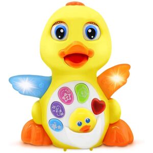 Stone and Clark Kids Toy Singing Musical Duck Toy- Walks, Flaps Wings, 6 Songs, Speaking and Sound Effect Modes. Flapping Yellow Duck Action Educational Learning and Walking Toy for 18m+ - Brand New