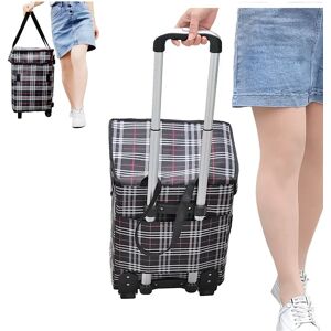 Fineget Foldable Shopping Trolley Bag Insulated With Wheels Collapsible Grocery Folding Utility Cart for Senior Women Camping Beach Play Picnic Laundry Luggage School Teacher Food Duffel Delivery - Brand New