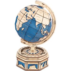 ROBOTIME Globe 3D Puzzle Wooden Model Kits for Adults to Build Construction Building Jigsaw Crafts Kits with Secret Locker Home Decoration Best Gifts - Brand New