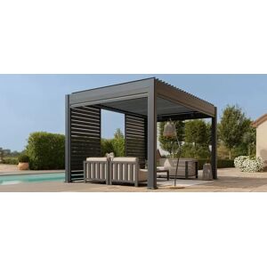 Maze - Eden 3m x 4m Pergola with LED Lights & Motorised Roof - Grey