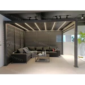 Nova Skyline LED Aluminium Pergola 4m x 3m Rectangular - Grey