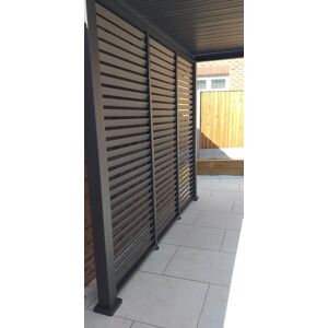 Nova - Titan 1m Aluminium Side Wall With Adjustable Louvres for 3m Titan Pergola - Grey