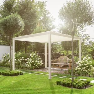 Nova - Titan Aluminium Pergola - 3m x 3m Square - White - White