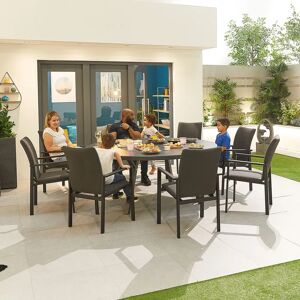 Nova - Hugo 8 Seat Round Dining Set - Dark Grey